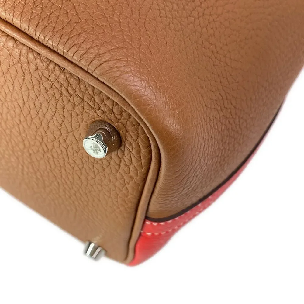Hermès Picotin Lock Ccossack PM Handbag Rouge Coeur Gold